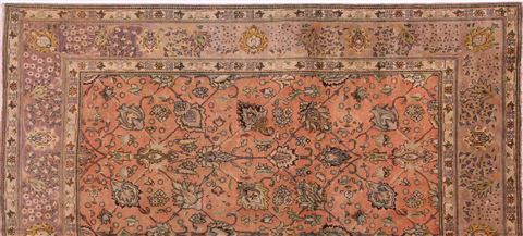 Tabriz Orange Square Hand Knotted 911 X 114 Area Rug 400-17126 Image 21