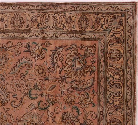 Tabriz Purple Square Hand Knotted 98 X 115 Area Rug 400-17128 Image 3