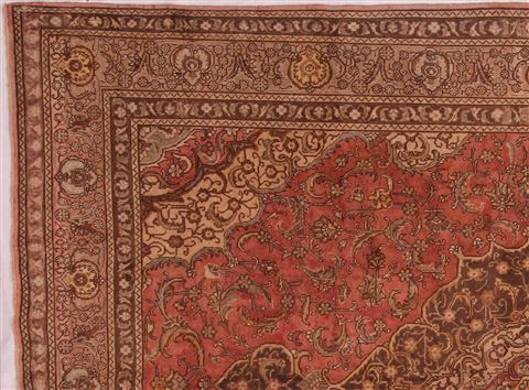 Tabriz Red Hand Knotted 910 X 130 Area Rug 400-17129 Image 7
