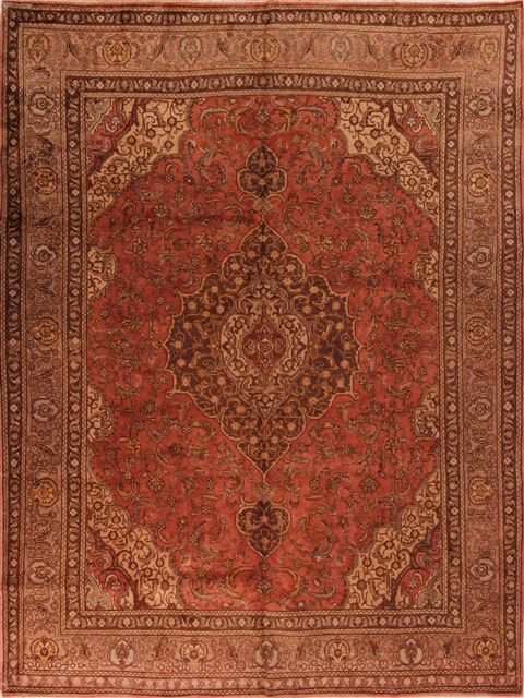 Tabriz Red Hand Knotted 910 X 130 Area Rug 400-17129 Image 0
