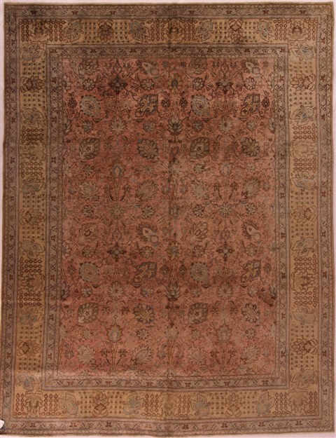 Tabriz Purple Hand Knotted 98 X 129 Area Rug 400-17130 Image 0