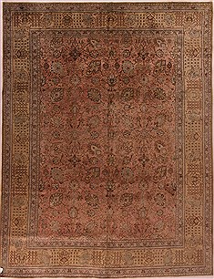 Persian Tabriz Purple Rectangle 10x13 ft Wool Carpet 17130