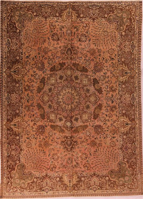 Tabriz Purple Hand Knotted 98 X 135 Area Rug 400-17131 Image 0