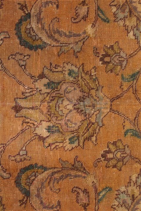 Tabriz Orange Square Hand Knotted 101 X 114 Area Rug 400-17132 Image 10
