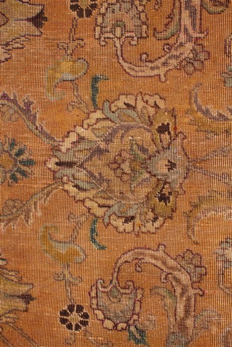 Tabriz Orange Square Hand Knotted 101 X 114 Area Rug 400-17132 Image 11