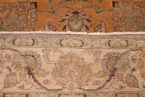 Tabriz Orange Square Hand Knotted 101 X 114 Area Rug 400-17132 Image 13
