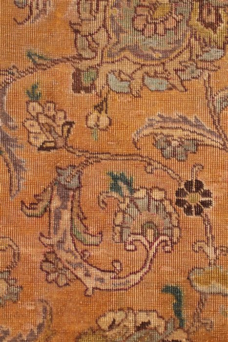 Tabriz Orange Square Hand Knotted 101 X 114 Area Rug 400-17132 Image 17