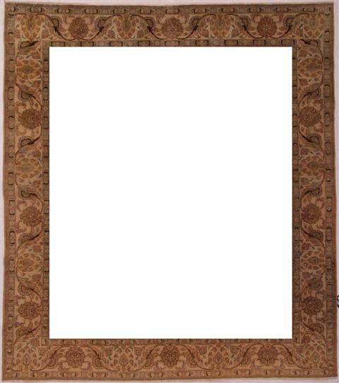 Tabriz Orange Square Hand Knotted 101 X 114 Area Rug 400-17132 Image 19