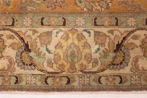 Tabriz Orange Square Hand Knotted 101 X 114 Area Rug 400-17132 Image 3
