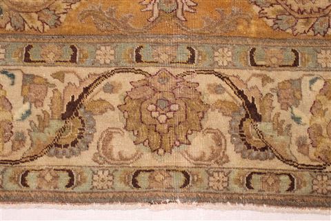 Tabriz Orange Square Hand Knotted 101 X 114 Area Rug 400-17132 Image 4