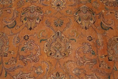 Tabriz Orange Square Hand Knotted 101 X 114 Area Rug 400-17132 Image 8
