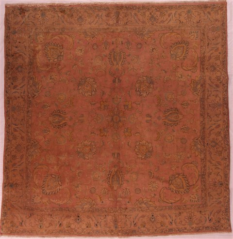 Tabriz Purple Square Hand Knotted 98 X 101  Area Rug 400-17133 Image 0