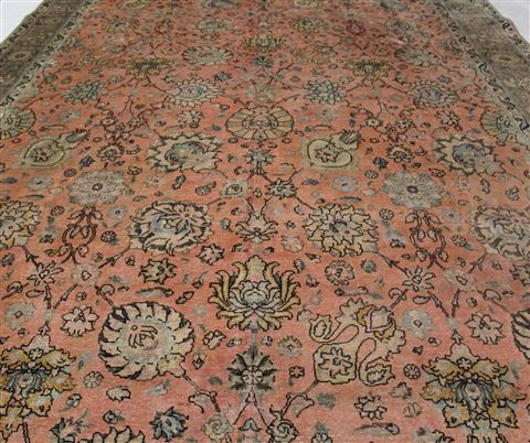 Tabriz Purple Hand Knotted 101 X 140 Area Rug 400-17134 Image 9