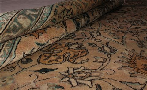Tabriz Purple Hand Knotted 101 X 130 Area Rug 400-17135 Image 19