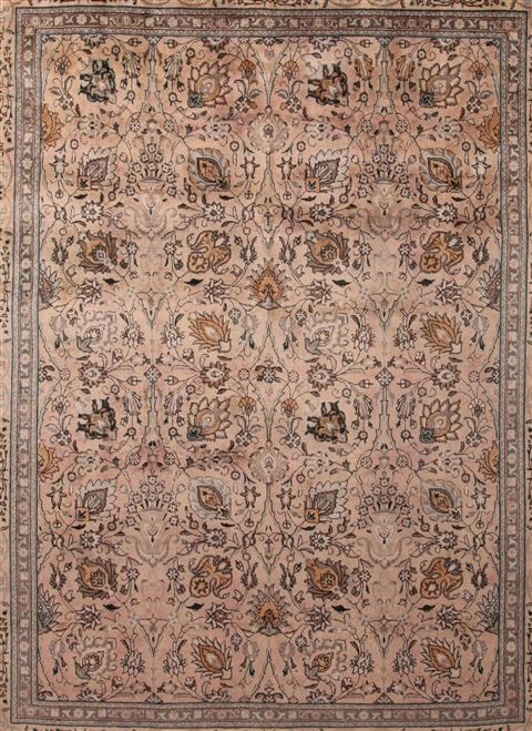 Tabriz Purple Hand Knotted 101 X 130 Area Rug 400-17135 Image 22