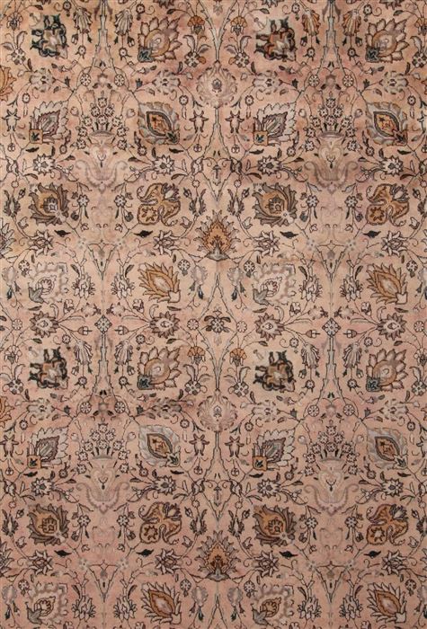 Tabriz Purple Hand Knotted 101 X 130 Area Rug 400-17135 Image 1