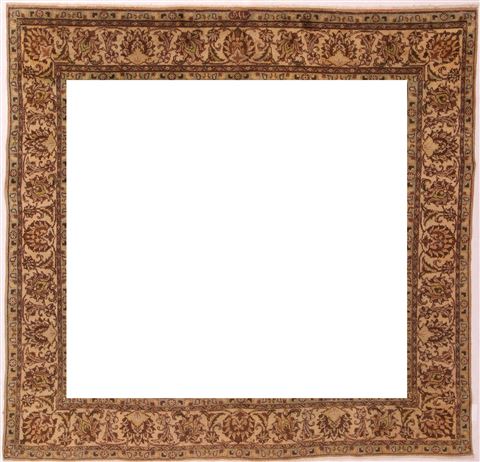 Tabriz Purple Square Hand Knotted 95 X 98 Area Rug 400-17136 Image 1