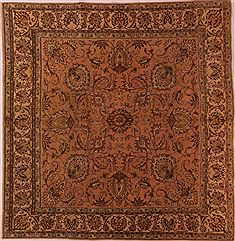 Persian Tabriz Purple Square 9 ft and Larger Wool Carpet 17136