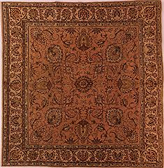 Persian Tabriz Purple Square 9 ft and Larger Wool Carpet 17136