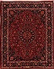 Mashad Red Hand Knotted 102 X 129 Area Rug 400-17138 Thumb 0