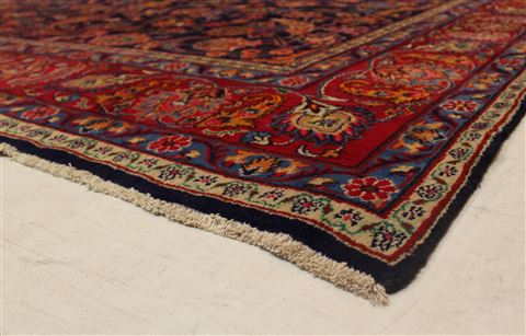 Mashad Blue Hand Knotted 95 X 124 Area Rug 400-17143 Image 14