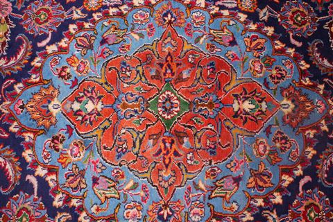Mashad Blue Hand Knotted 95 X 124 Area Rug 400-17143 Image 16