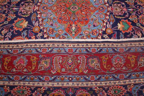 Mashad Blue Hand Knotted 95 X 124 Area Rug 400-17143 Image 17