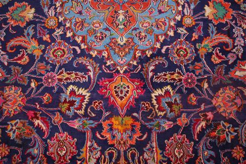 Mashad Blue Hand Knotted 95 X 124 Area Rug 400-17143 Image 6