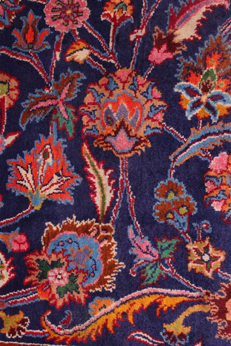 Mashad Blue Hand Knotted 95 X 124 Area Rug 400-17143 Image 9