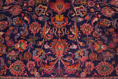 Mashad Blue Hand Knotted 95 X 124 Area Rug 400-17143 Image 11