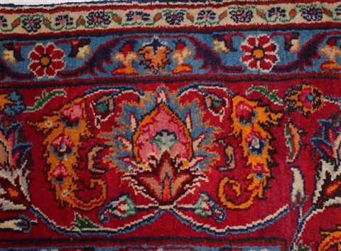 Mashad Blue Hand Knotted 95 X 124 Area Rug 400-17143 Image 12