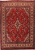 Hamedan Red Hand Knotted 94 X 127  Area Rug 400-17144 Thumb 0