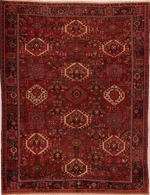 Gharajeh Red Hand Knotted 98 X 125  Area Rug 400-17148 Image 0