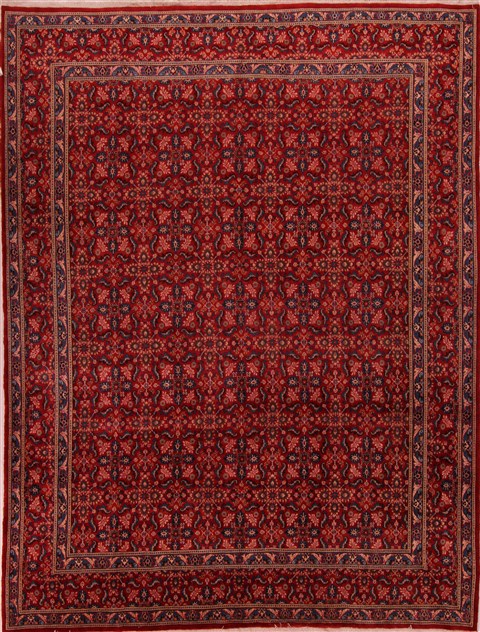 Modern Red Hand Knotted 101 X 130 Area Rug 400-17151 Image 0