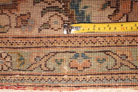 Tabriz Orange Hand Knotted 101 X 128 Area Rug 400-17152 Image 21