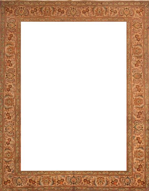 Tabriz Orange Hand Knotted 101 X 128 Area Rug 400-17152 Image 5