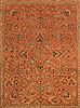 Tabriz Orange Hand Knotted 101 X 128 Area Rug 400-17152 Thumb 6