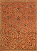 Tabriz Orange Hand Knotted 101 X 128  Area Rug 400-17152 Thumb 6