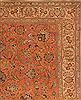 Tabriz Orange Hand Knotted 101 X 128 Area Rug 400-17152 Thumb 7