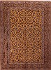 Kashan Yellow Hand Knotted 101 X 130 Area Rug 400-17155 Thumb 0