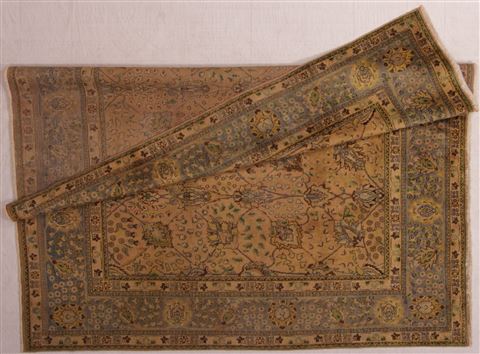 Tabriz Beige Square Hand Knotted 98 X 910 Area Rug 400-17157 Image 2