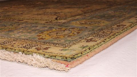 Tabriz Beige Square Hand Knotted 98 X 910 Area Rug 400-17157 Image 3