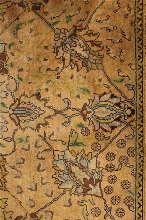 Tabriz Beige Square Hand Knotted 98 X 910 Area Rug 400-17157 Image 5