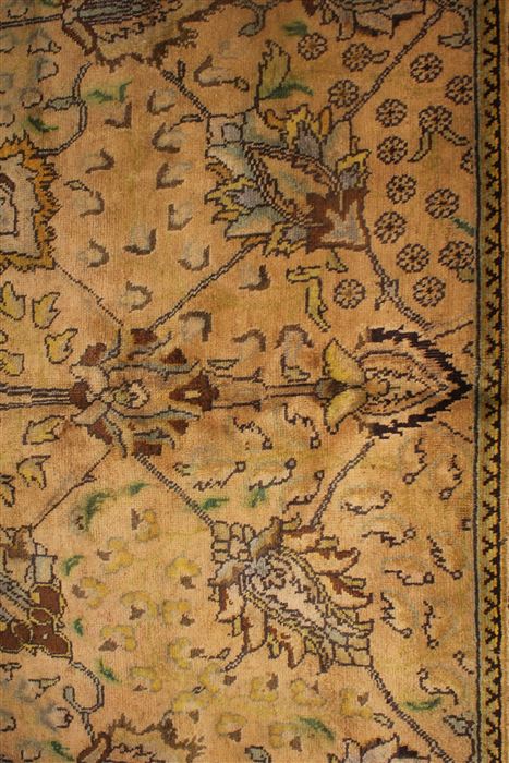 Tabriz Beige Square Hand Knotted 98 X 910 Area Rug 400-17157 Image 6