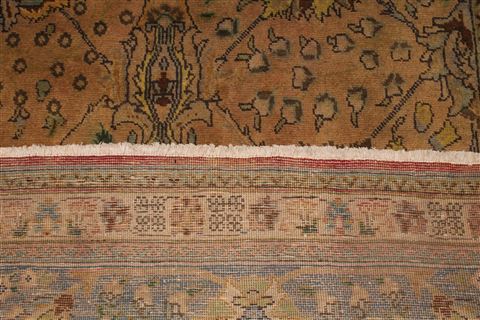 Tabriz Beige Square Hand Knotted 98 X 910 Area Rug 400-17157 Image 9