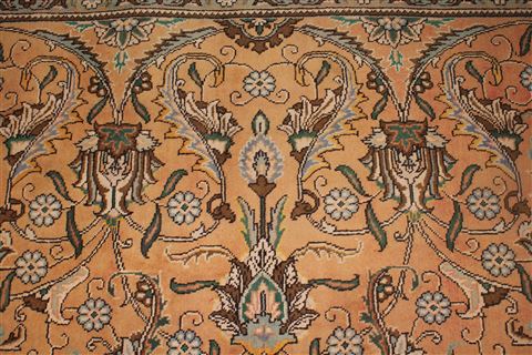 Tabriz Orange Square Hand Knotted 97 X 114 Area Rug 400-17159 Image 12