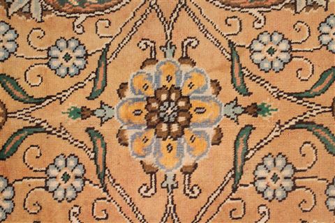 Tabriz Orange Square Hand Knotted 97 X 114 Area Rug 400-17159 Image 13