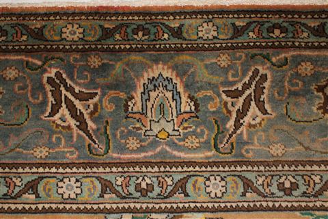 Tabriz Orange Square Hand Knotted 97 X 114 Area Rug 400-17159 Image 14