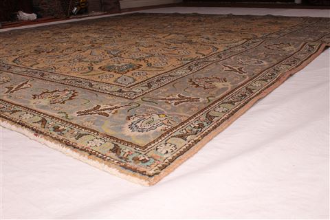 Tabriz Orange Square Hand Knotted 97 X 114 Area Rug 400-17159 Image 15
