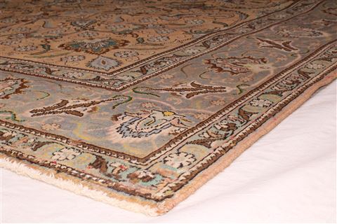 Tabriz Orange Square Hand Knotted 97 X 114 Area Rug 400-17159 Image 16